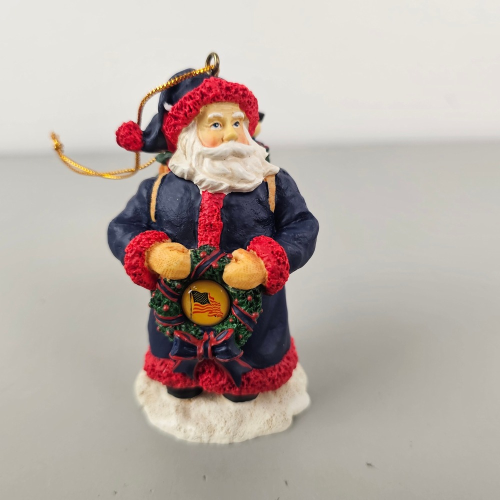 The Memory Company 2002 United We Stand USA Santa Ornament Limited Edition 4"